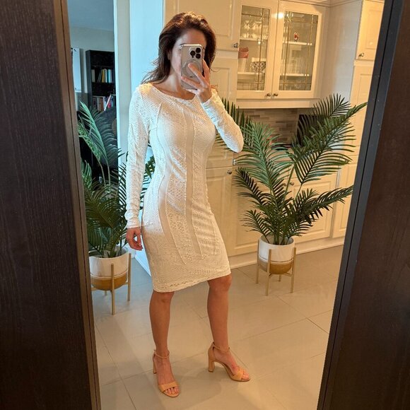 NEW White Long Sleeve Dress, REISS, US 6 - Picture 2 of 7